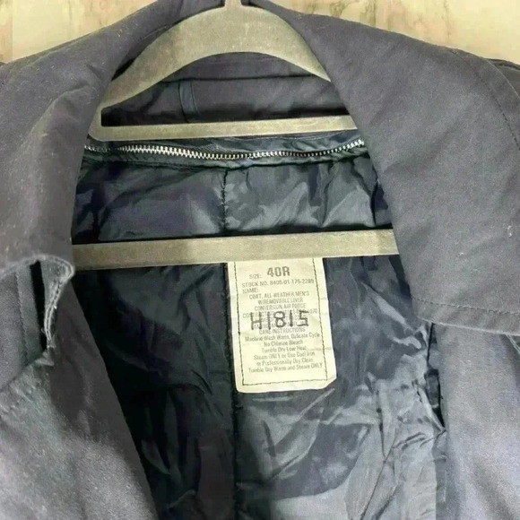 DSCP Defender Collection Navy Blue Military Trench Coat Removable Liner Size 40R - Picture 5 of 6